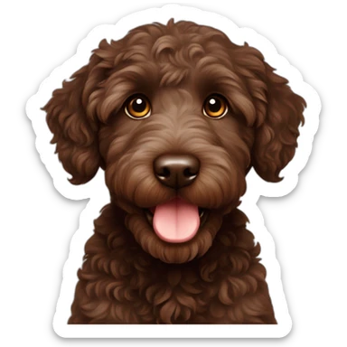 Dark brown Australian labradoodle puppy sticker