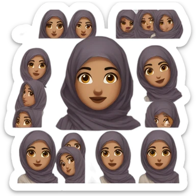 Twitch emote hijabi princess realistic freckles winter sticker