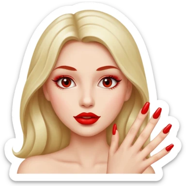 Girly pop with extra Long nails and big lips sticker