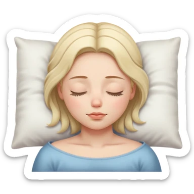 sleeping girl with closed eyes peaceful expression sticker