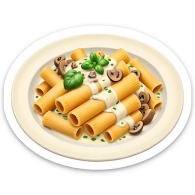 rigatoni mushrooms with creamy sauce sticker