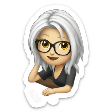 it-programmer-girl-white-hair-macbook sticker