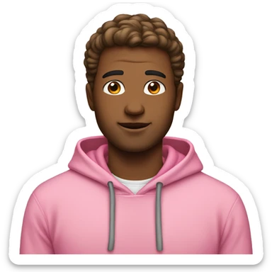 A white guy in a pink hoodie sticker