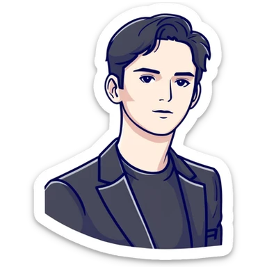 Alex Consani famous model with fashionable appearance and signature look sticker