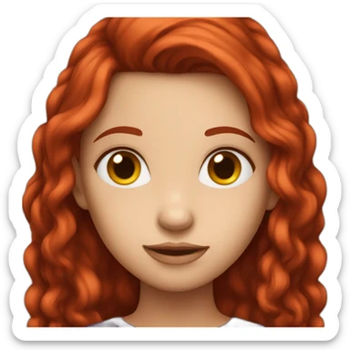 dark red head girl sticker