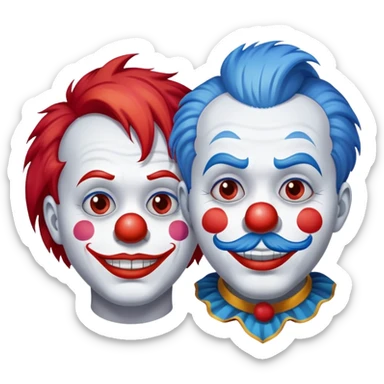 Two clowns sticker