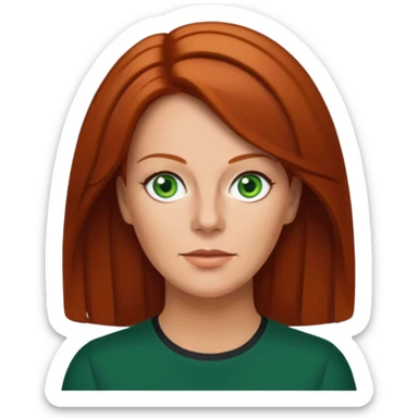 Anni-Frid Lyngstad with green eyes, reddish-brown hair sticker
