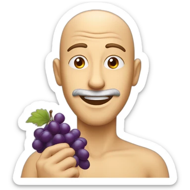 Guy with long nose throwing grape fruits sticker