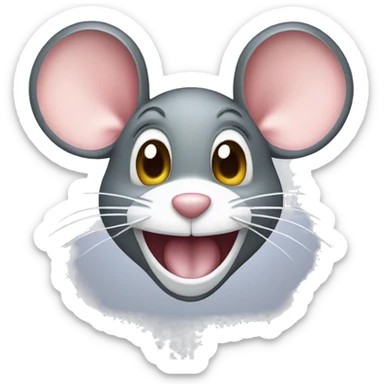 a mouse with a tooth sticker