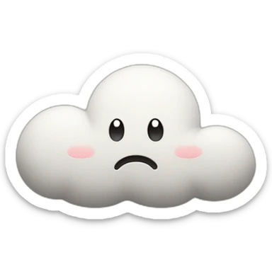 sad Cloud with eyes and hands praying sticker