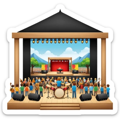 stage at the music festival primavera sticker