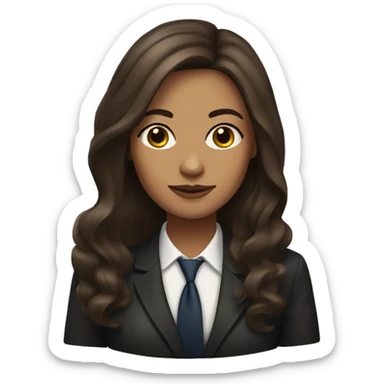 Woman lawyer with long brown hair and olive skin sticker