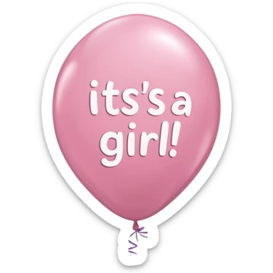 A light pink balloon with a text "it's a girl" on it sticker