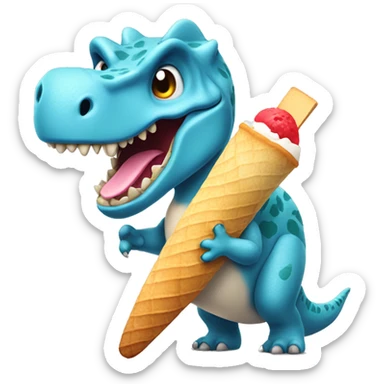 Dinosaurio with icecream sticker
