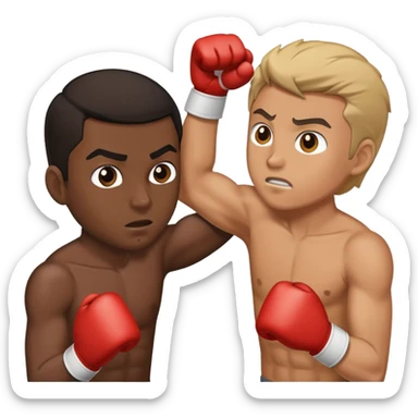 one man punches another sticker