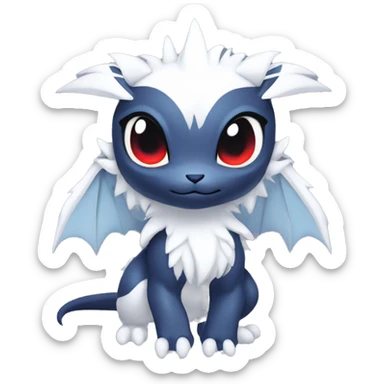 Cool Kawaii Baby Chibi Nargacuga-Absol-Pokémon Full Body Detailed High Quality sticker