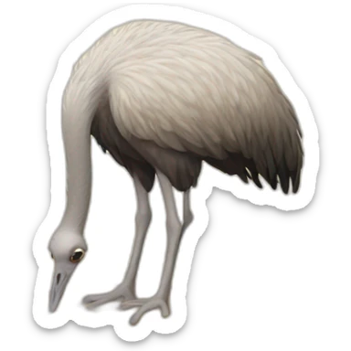 Ostrich burying its head in the sand sticker