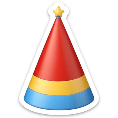 birthday hat classic party colors sticker