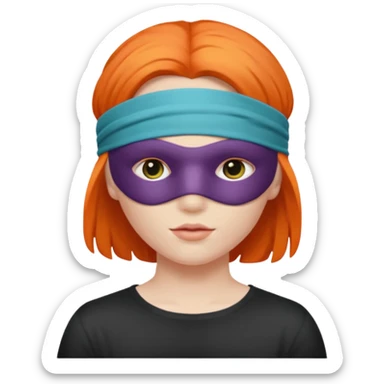 Blindfold person with different colors of hair. No trusting games with people blindfolded behind steering wheel sticker