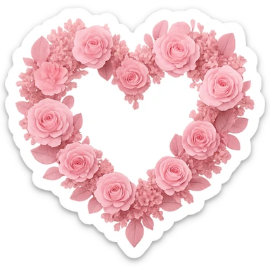 pink wreath heart, remove background sticker