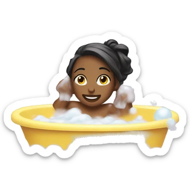 girl bubble bath sticker