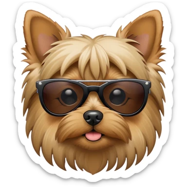 York terrier usando lentes de sol sticker