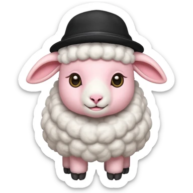 baby sheep with black hat sticker