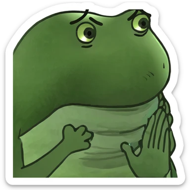 person choking themselves hands holding neck sticker