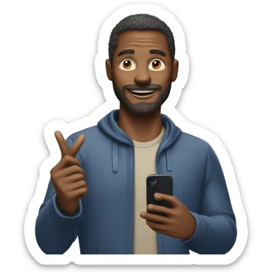 Man with iphone 13 taking selfie  sticker