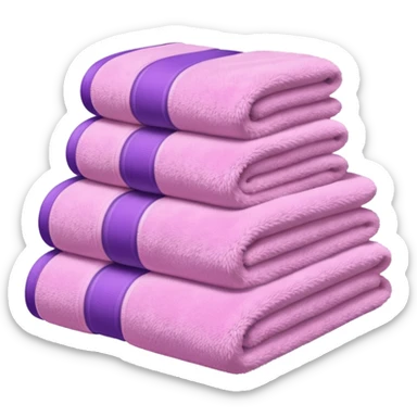 pastel pink and purple towels neatly stacked sticker