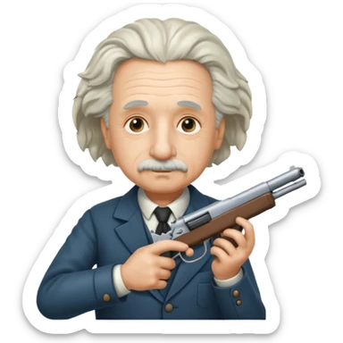 Albert instine shooting a gun sticker