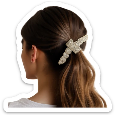 Remove the background while keeping the hairclip photorealistic and detailed with a transparent background. sticker