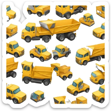 construction truck full of picture frames sticker