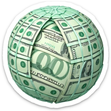 Snow ball with dollar bills  sticker
