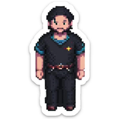 pixel art of a fisherman, just the man, no fishing gear or background sticker