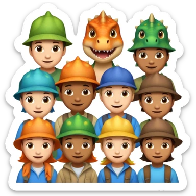 Dinosaur Hat Kids sticker