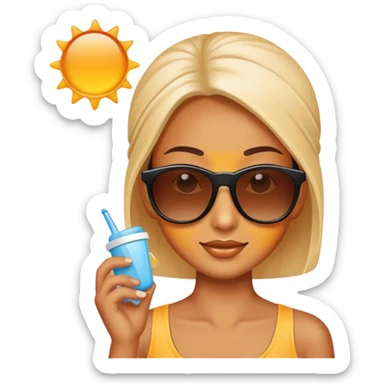 Sunscreen and sunglasses  sticker