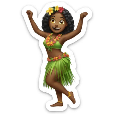 dancing hula girl sticker