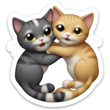 Two cats hugging  sticker