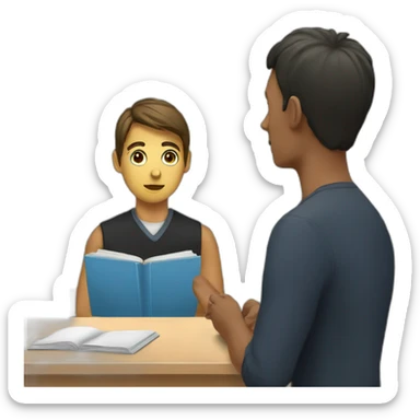 The student listens carefully to the teacher sticker