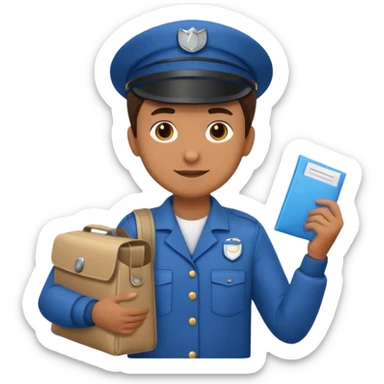 mail carrier with bag sticker