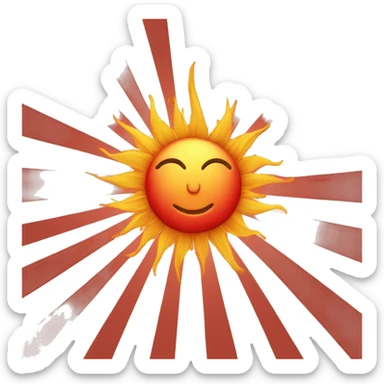 sun red rays sticker