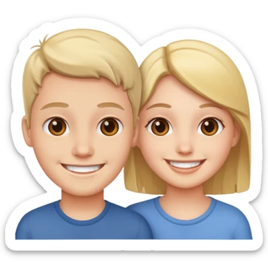 two friends happy to meet each other sticker