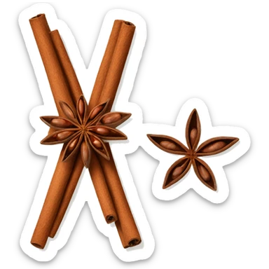 star anise and cinnamon sticker