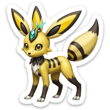Meloetta-Renamon-Umbreon-Beedrill-Manectric-hybrid-fusion, full body sticker