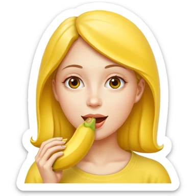 Frau isst Banane am Stück sticker