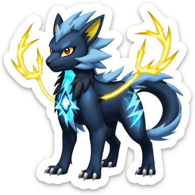 Luxray-Zeraora-Electrike-Manectric-Absol-fusion, full body sticker