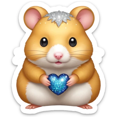 Hamster with glitter  sticker