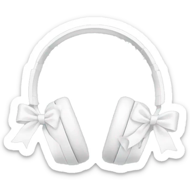A pair of aesthetic headphones white with bows sticker