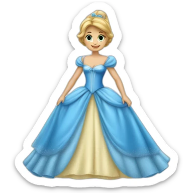 Cendrillon avec une robe bleu de bal  sticker